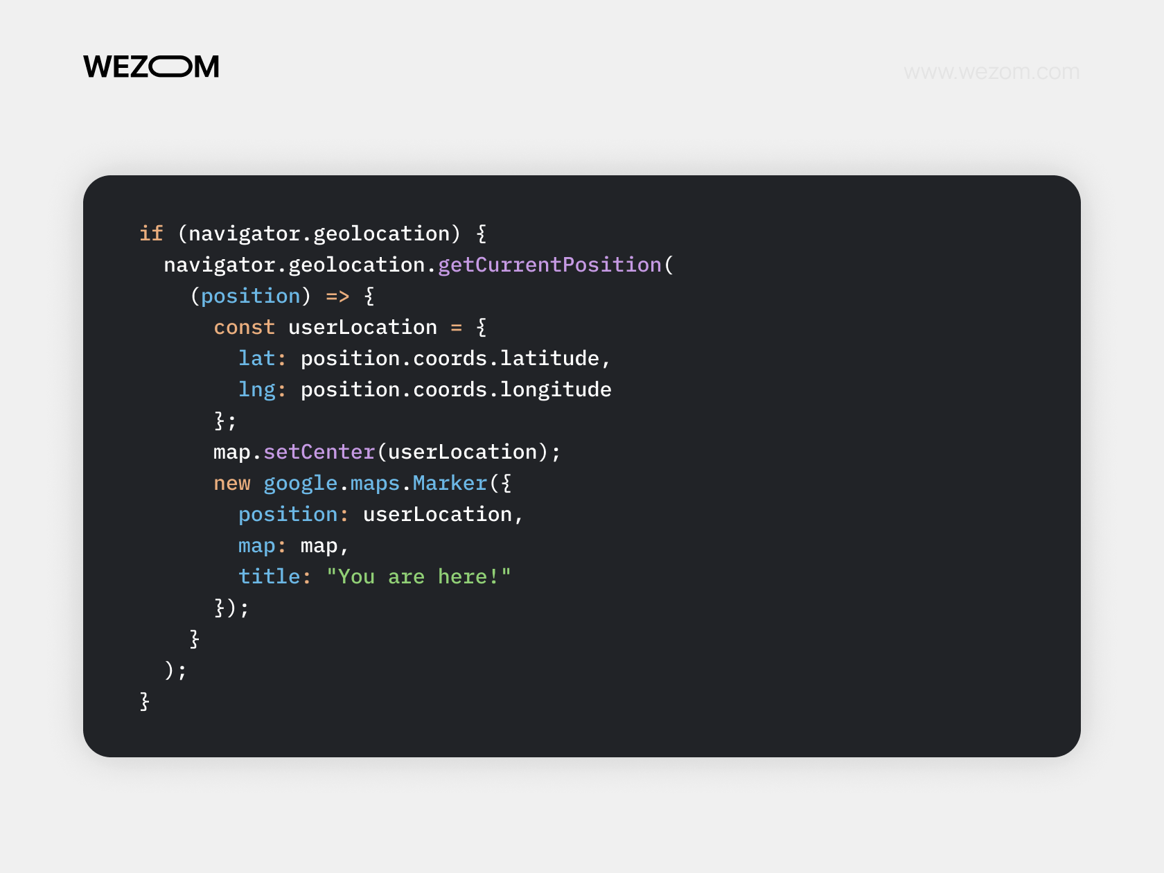 Integrate Google Map API with real-time geolocation marker and center update