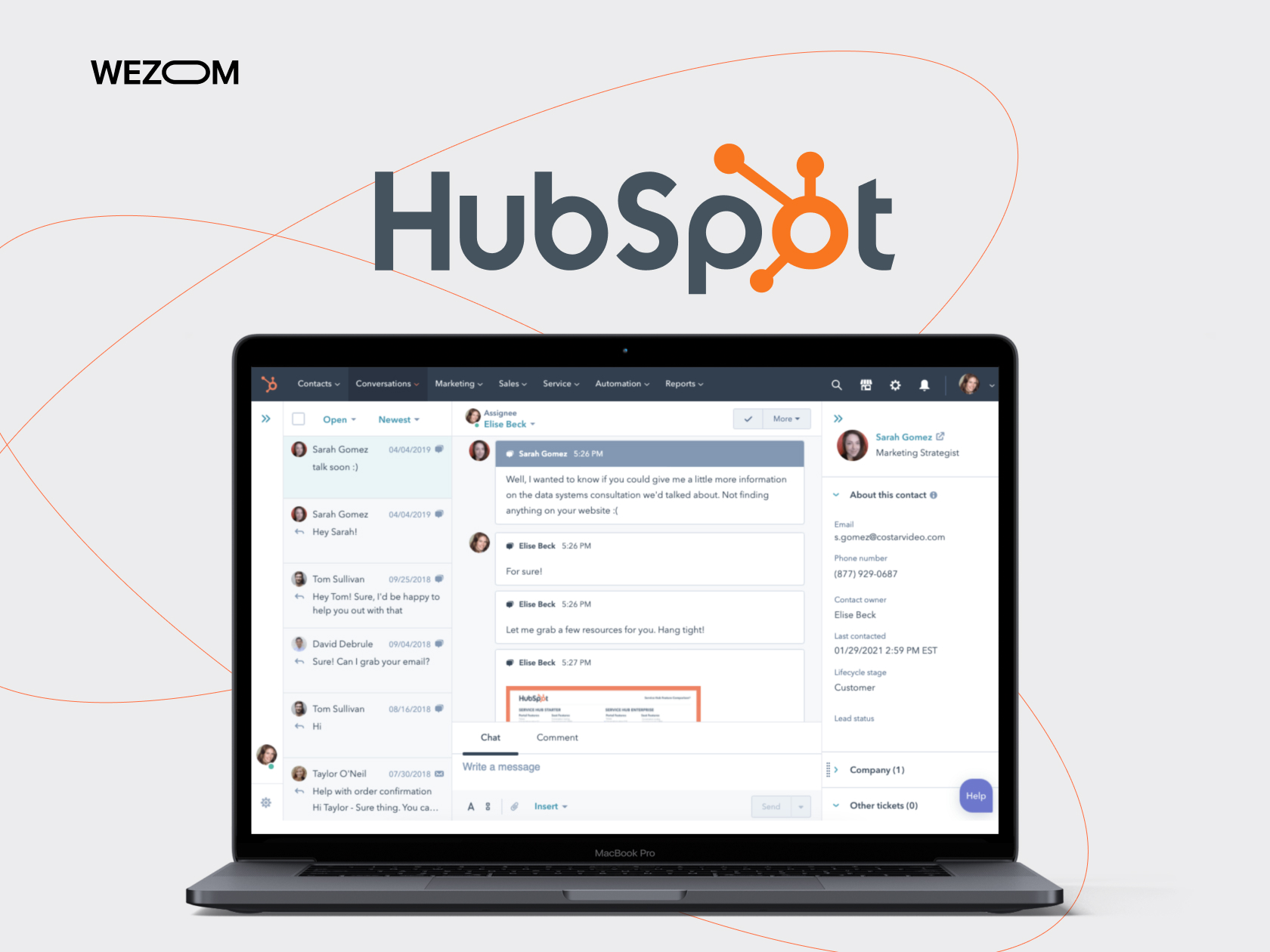 Hubspot example of CRM