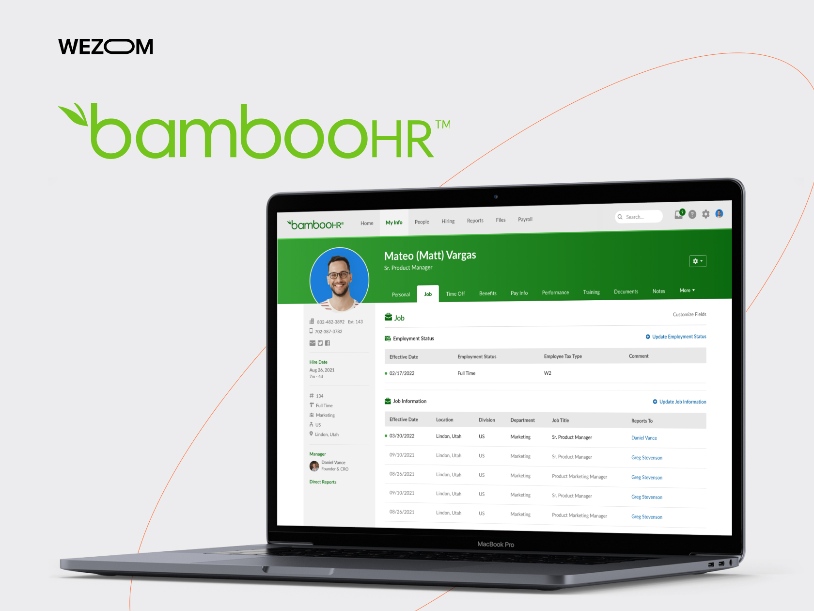 BambooHR example of HR Management app