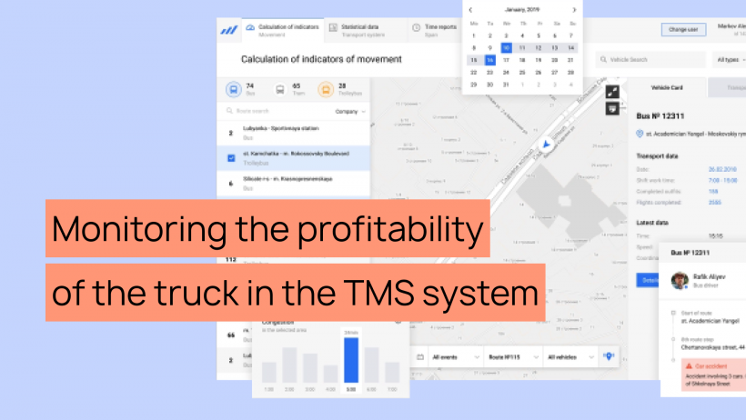 Monitoring the profitability of the truck in the TMS system
