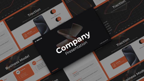 Business pitch deck presentation by WEZOM with traction metrics, business model, and app growth analytics — example of pitch deck design agency work Business pitch deck presentation by WEZOM with traction metrics, business model, and app growth analytics — example of pitch deck design agency work